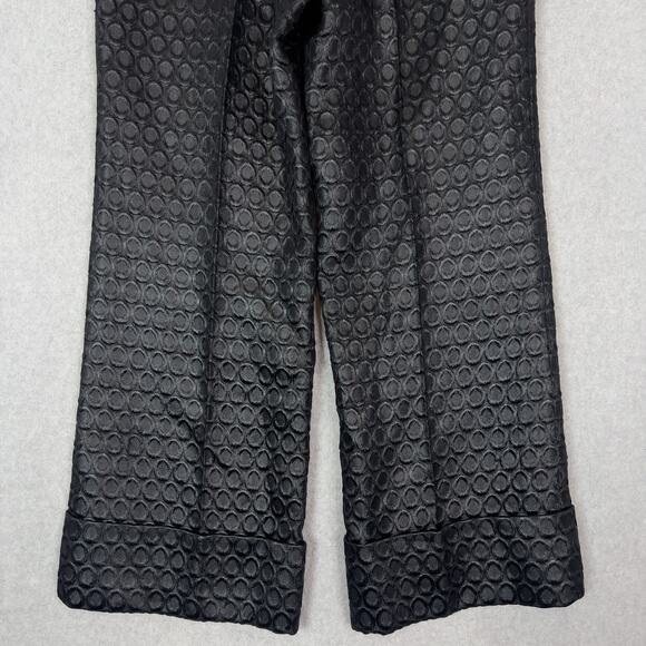 VTG Prada Black Circular Texture High Rise Trouser Pants Size 40 - Picture 7 of 10